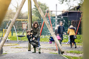 Children and parents at a play park