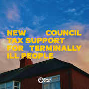 Marie Currie campaign image for council tax support