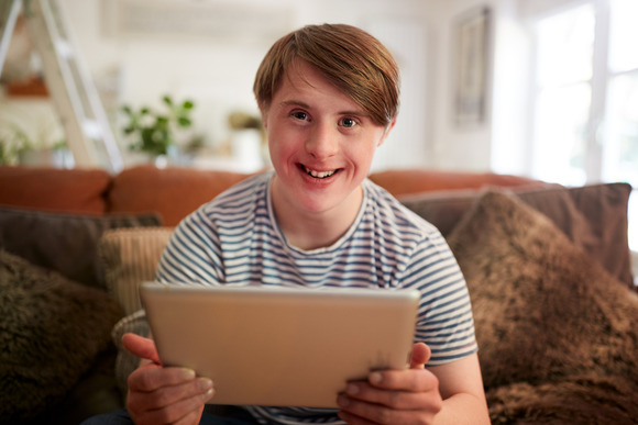 Young boy with an ipad