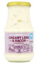 Creamy leek and bacon sauce