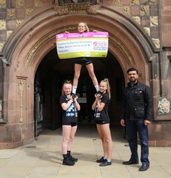 Coventry Dynamite athletes with Cllr Caan