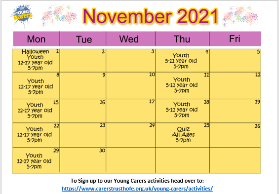 Young Carers Activity Timetable