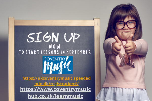 Sign up now written on blackboard with girl with her thumbs up