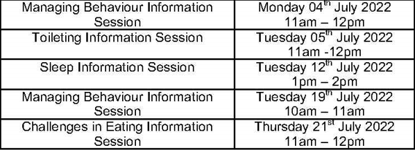 School Nursing Information Session dates