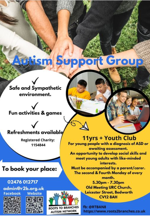 Roots to Branches Autism Support Group Youth Club Poster