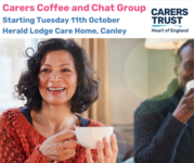 Carers Trust coffee and chat poster