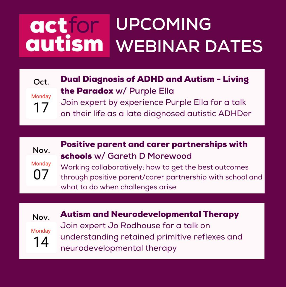 Act for Autism Webinar POster