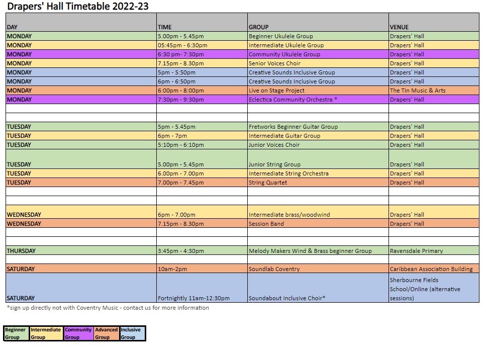 group timetable image