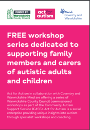 Act for Autism Workshops poster Nov 2022