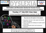Dyslexia Discussion and Information Session Poster