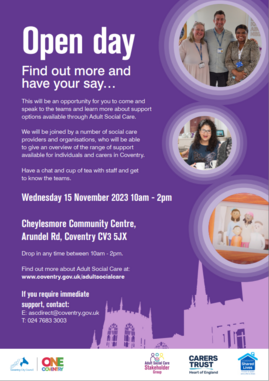 Poster for Adult Social Care event on 15th November 2023