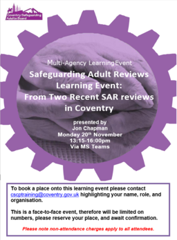 SAR Learning Event Poster