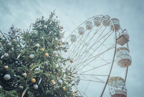 Big wheel with Christmas tree