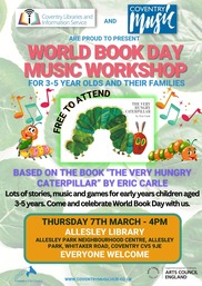 world book day in library flyer