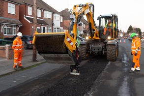 Road being resurfaced