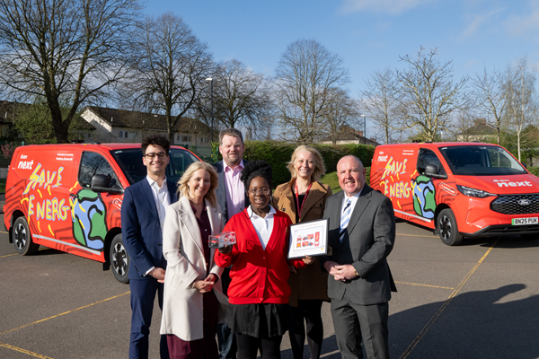 E.ON’s Net Zero Delivery Team, our winner Fredrica, Mrs Wright (Headteacher) and Cllr Jim O’Boyle 