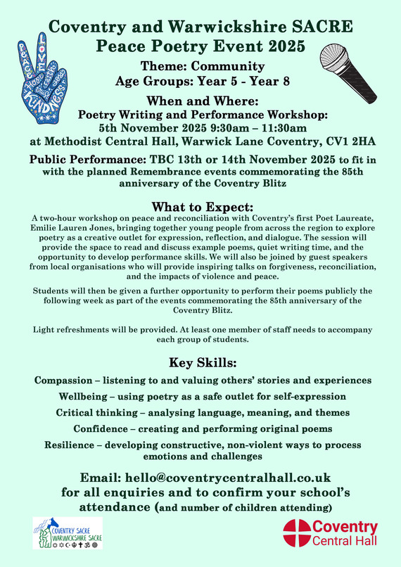 Coventry and Warwickshire SACRE Peace Poetry Event 