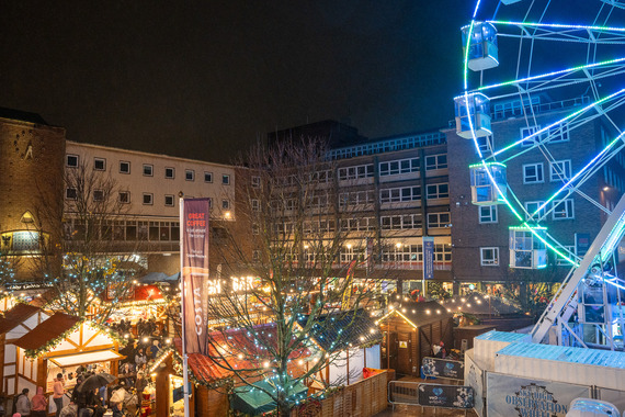 Broadgate at night with the Christmas Market lights