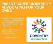 CPCF Advocating for your child workshop poster