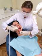 Dentist and female patient