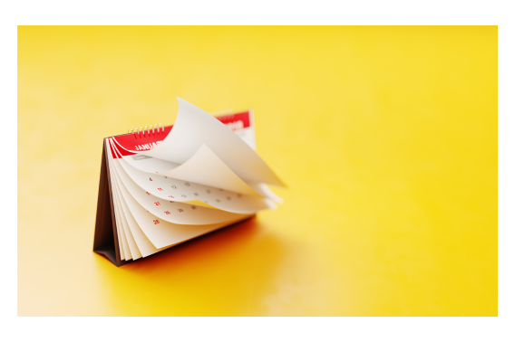 Calendar on a bright yellow background