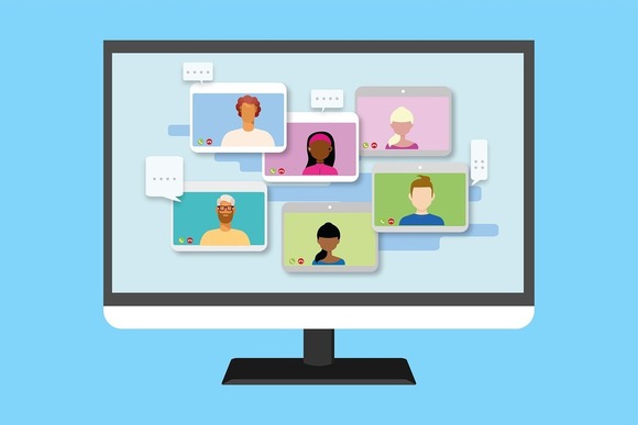 Animation of multiple people on an online meeting. Image by Freepik.