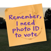 Voter ID image saying "Remember I need voter ID to vote"