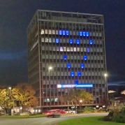Civic Centre with blue heart