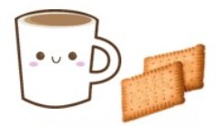 Coffee and biscuit - drop in logo