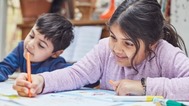 girl and boy in class room