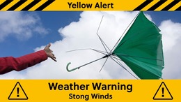 Windy weather warning graphic