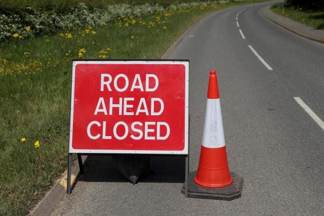 Road closed sign 