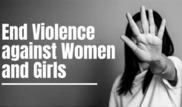 end violence against women and children - women with hand up to stop 