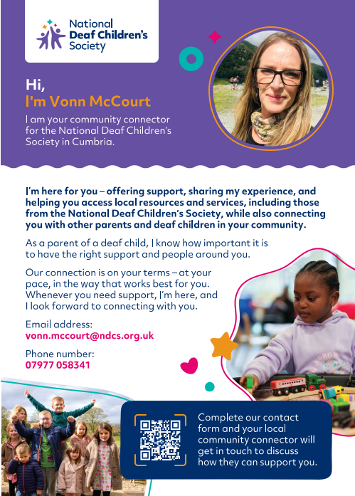 Vonn McCourt - leaflet for National Deaf Children's Society Community Connector
