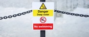 danger deep water sign