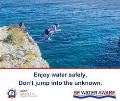 jumping into water