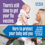 Still time to get flu vaccine mum lifting happy baby