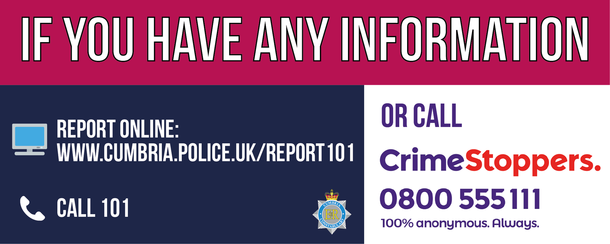 Report via 101 or Crimestoppers