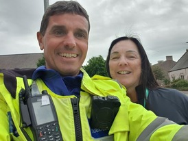  PCSO Pete Nichol and Paula Niton child employment and Entertainment officer from Cumberland Council 