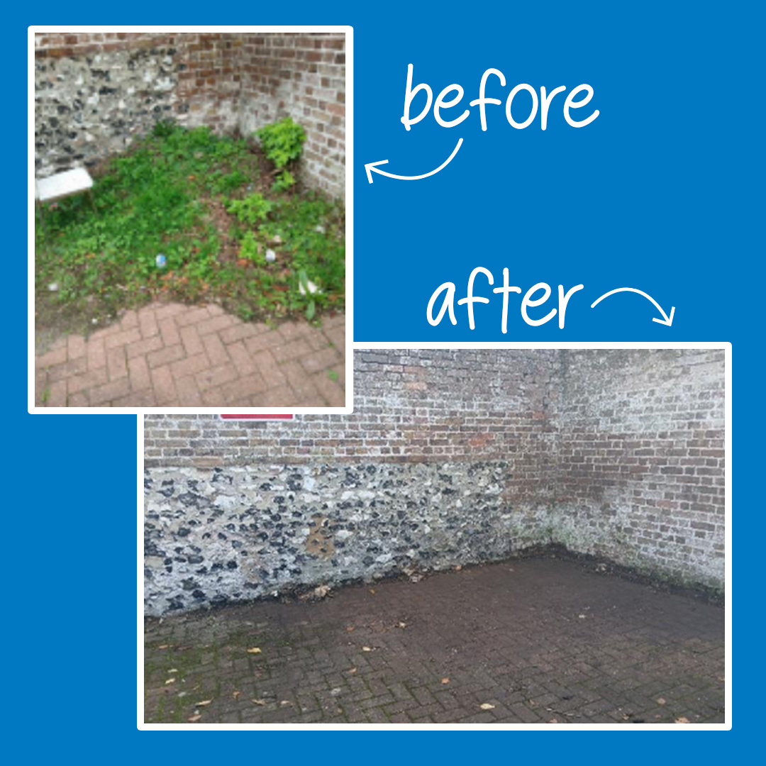 Greenhithe High Street before and after clean-up