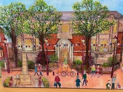 Ilkeston library on canvas, image