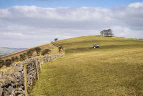 tractor in Derbyshire field