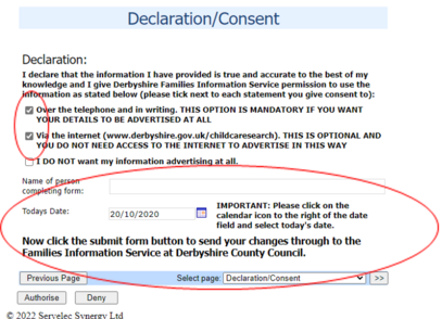 FIS V2 Form Declaration