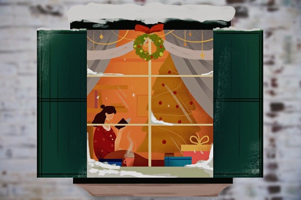 Christmas Reading Cartoon