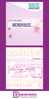 Promotional Graphic for Let's Talk About Menopause Webinar with Menopause Wordcloud