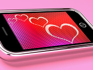 romance scam mobile phone hearts