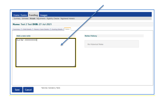 DAF Reference Example Notes Box