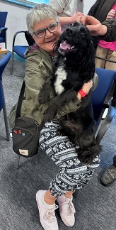 Flas police dog with foster carer Saira