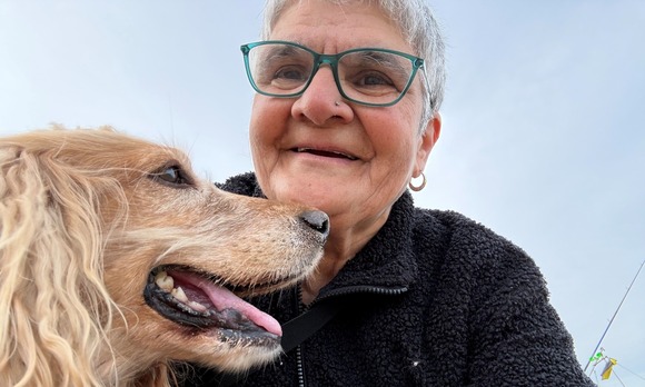 Foster carer Saira with her dog Lottie