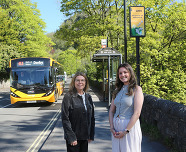 Jo Dilley MD of Visit Peak District with Scarlet McCourt of trentbarton